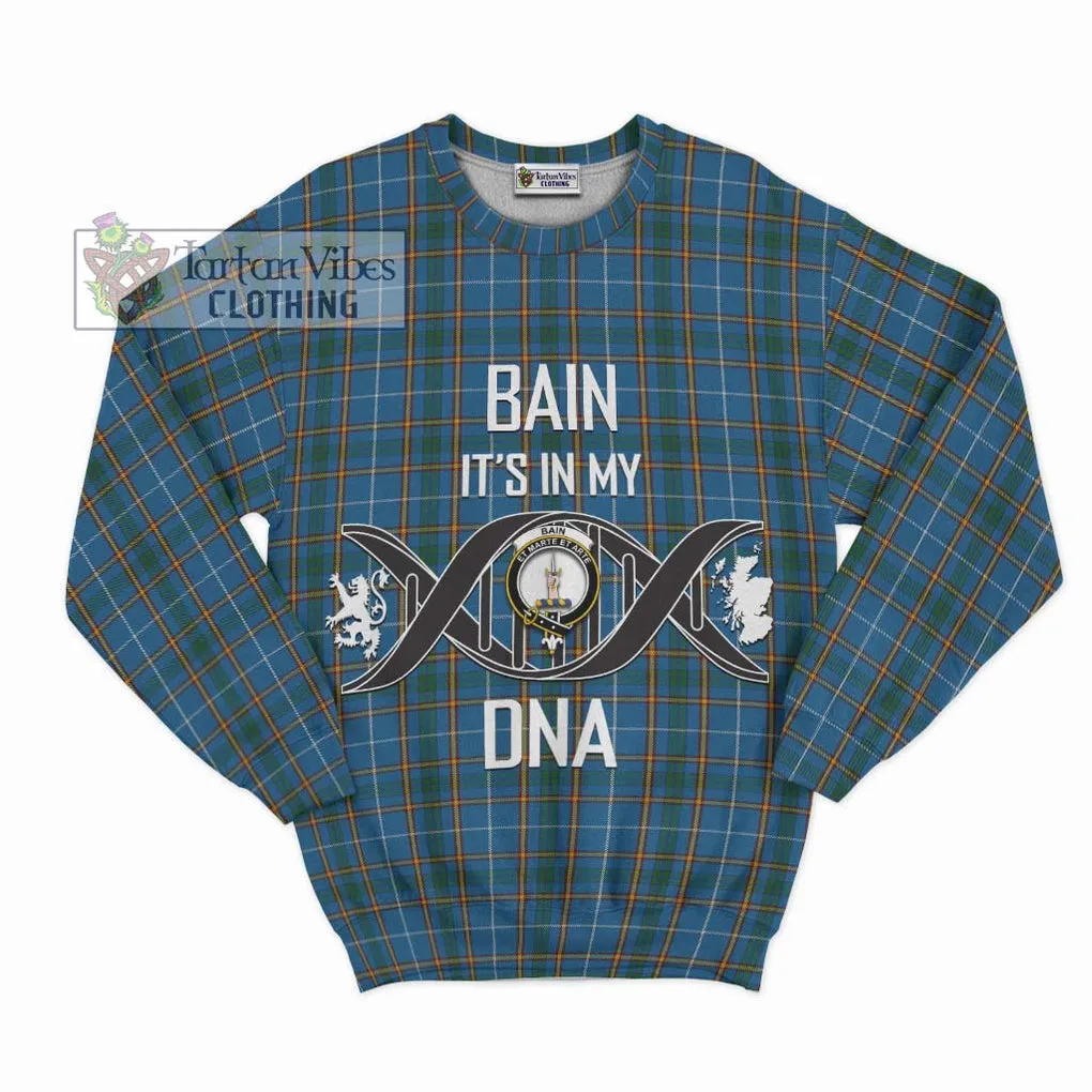 Bain Tartan Sweatshirt with Family Crest DNA In Me Style