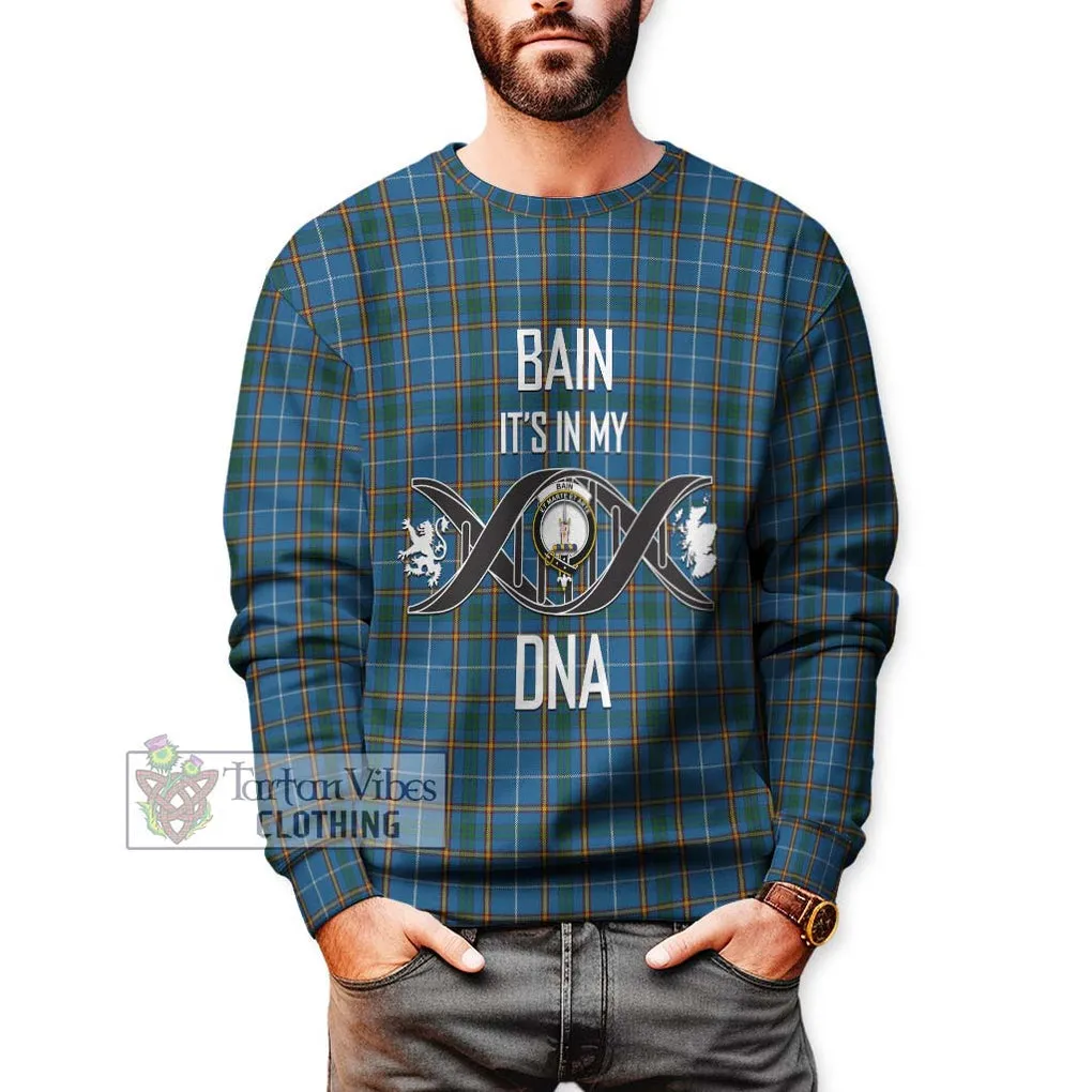 Bain Tartan Sweatshirt with Family Crest DNA In Me Style