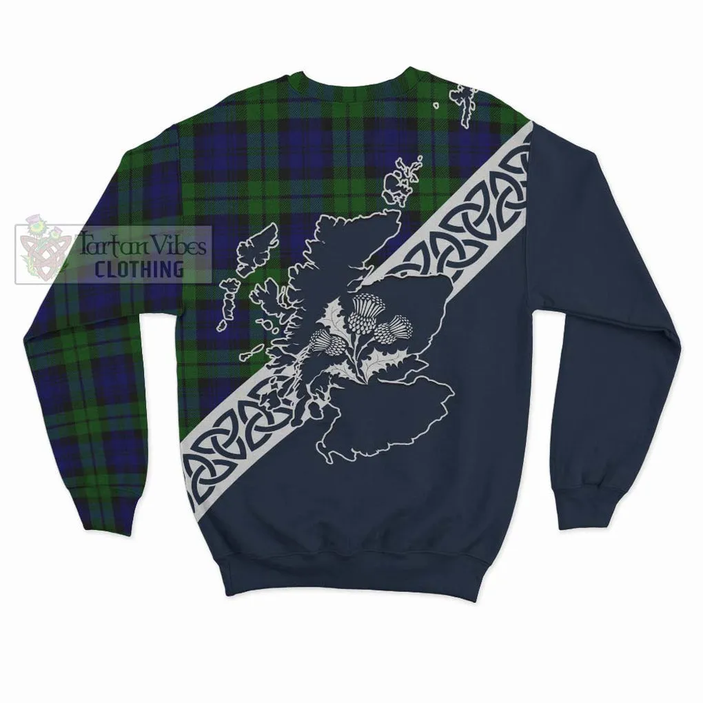 Bannatyne Tartan Sweatshirt Featuring Thistle and Scotland Map