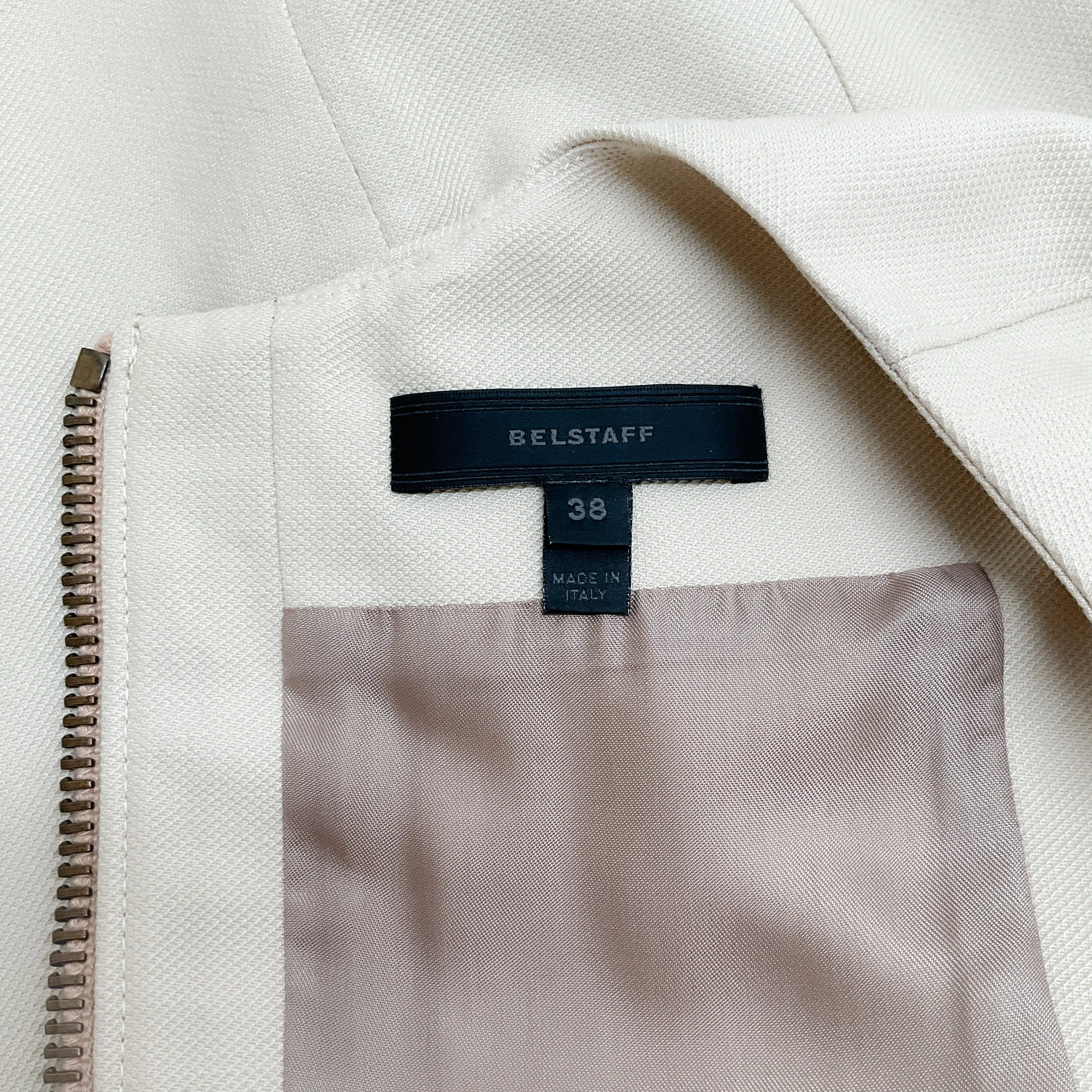 Belstaff Oat Sleeveless Dress with Leather Detail