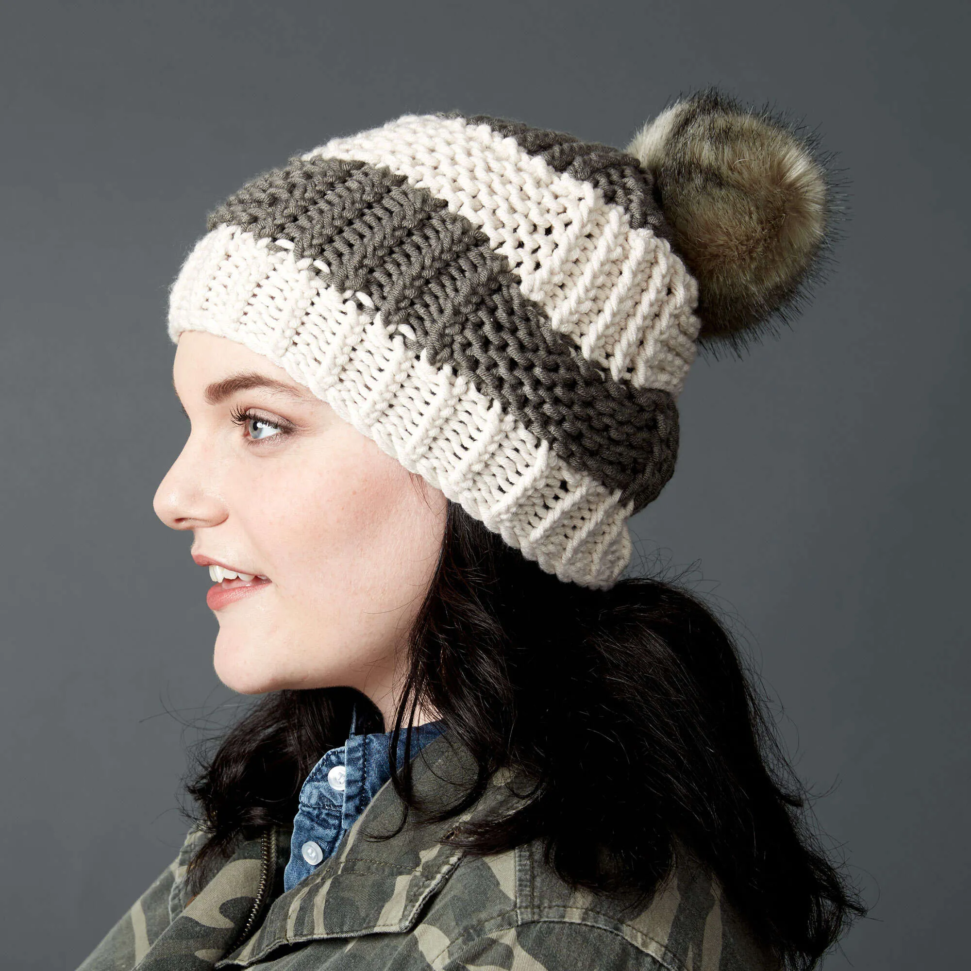 Bernat Box Stitch Knit Hat