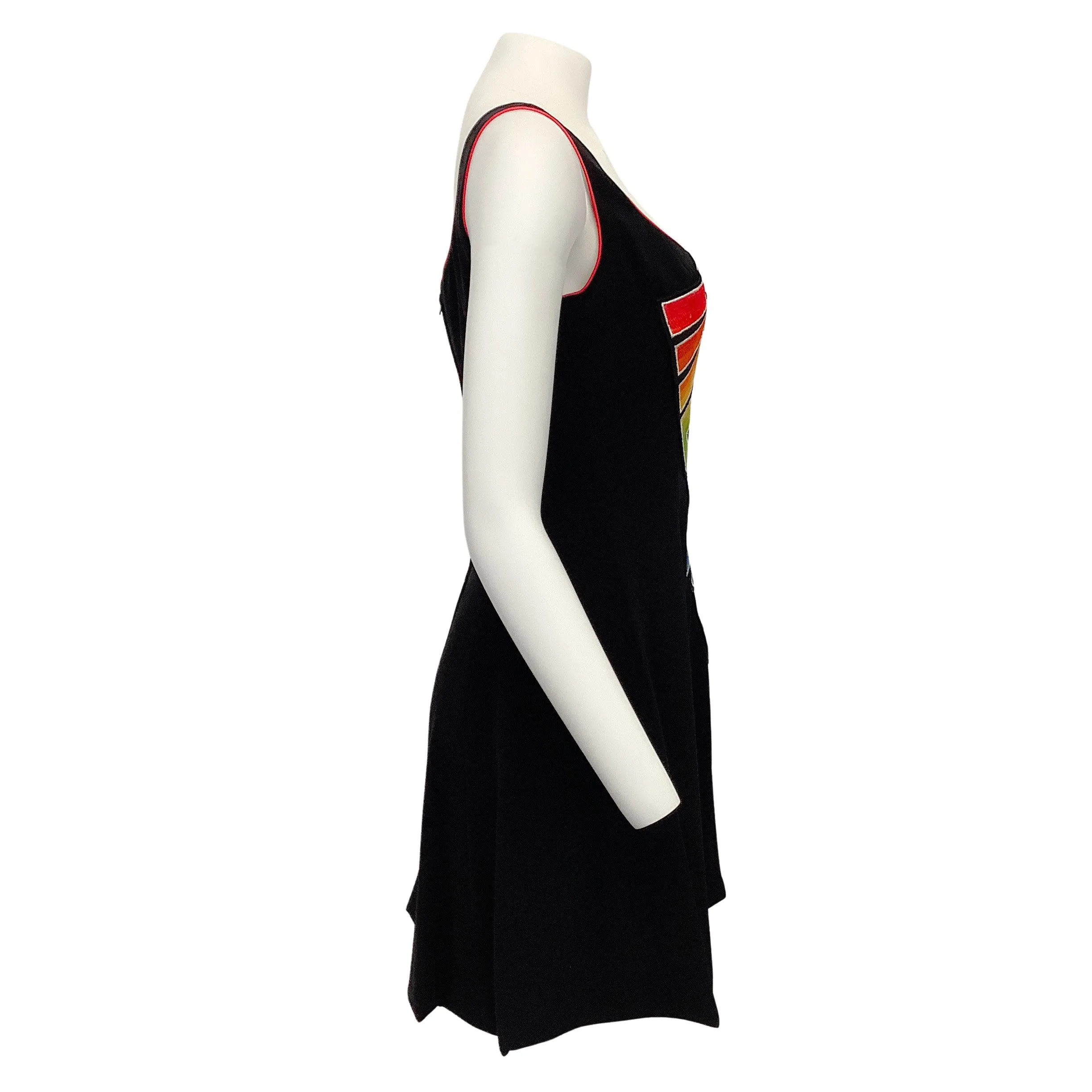 Bob Mackie Vintage Black Crepe Sleeveless In Depth Dress