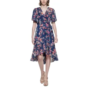 CALVIN KLEIN - Surplice High-Low Dress