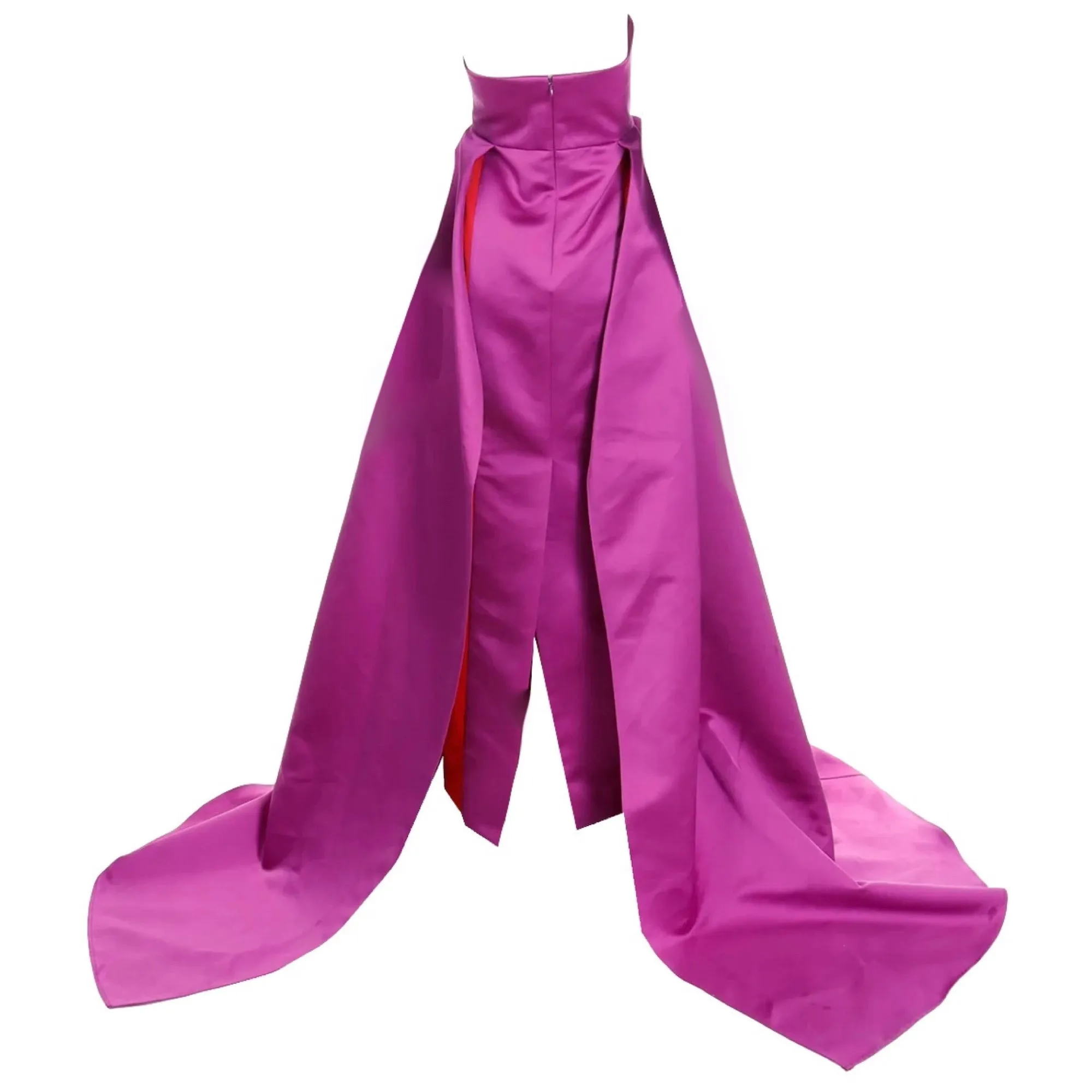 Carolina Herrera Purple / Red 2022 Strapless Satin Gown / Formal Dress