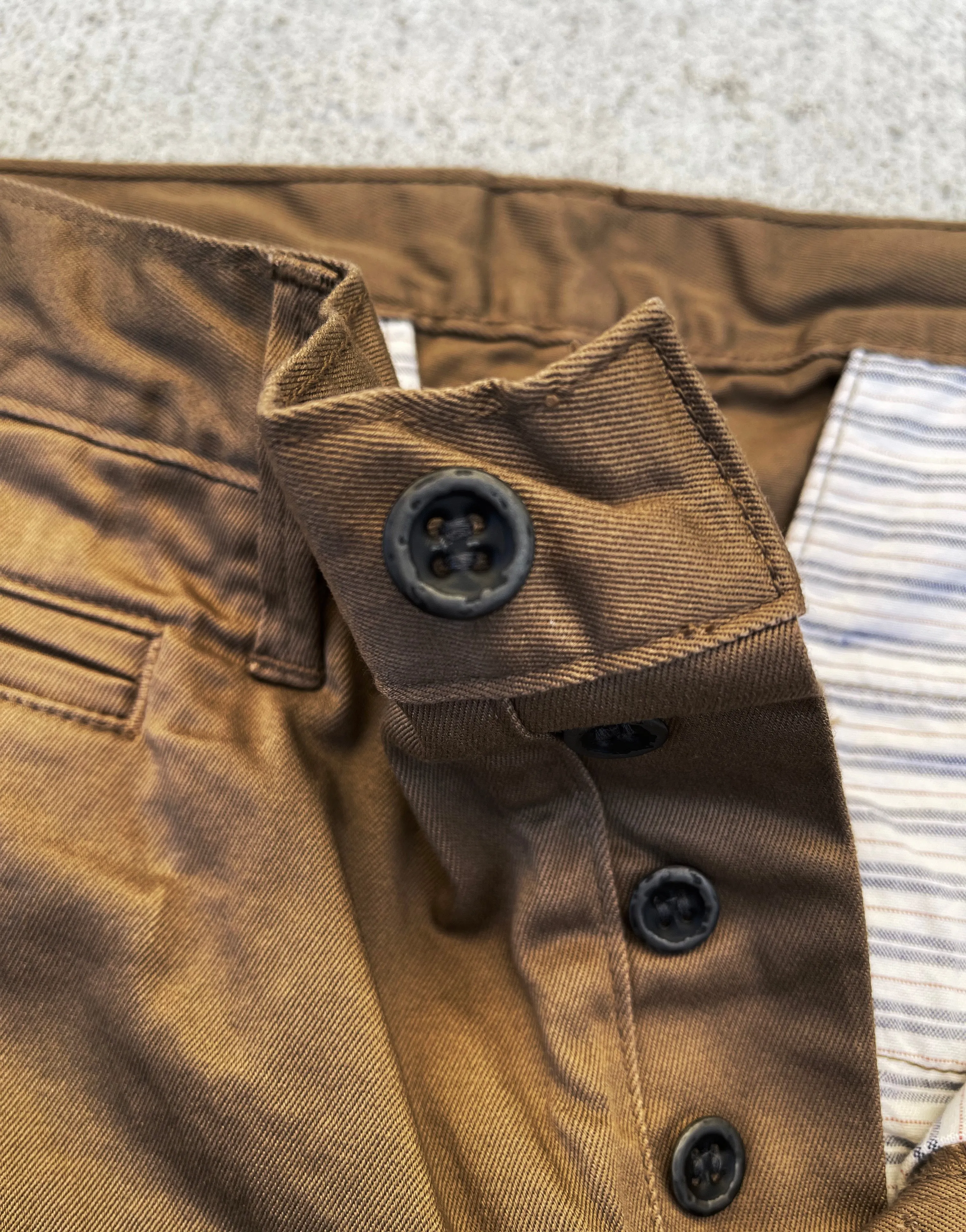 Coal Miner Dark Khaki 9 oz Japanese stretch sateen twill