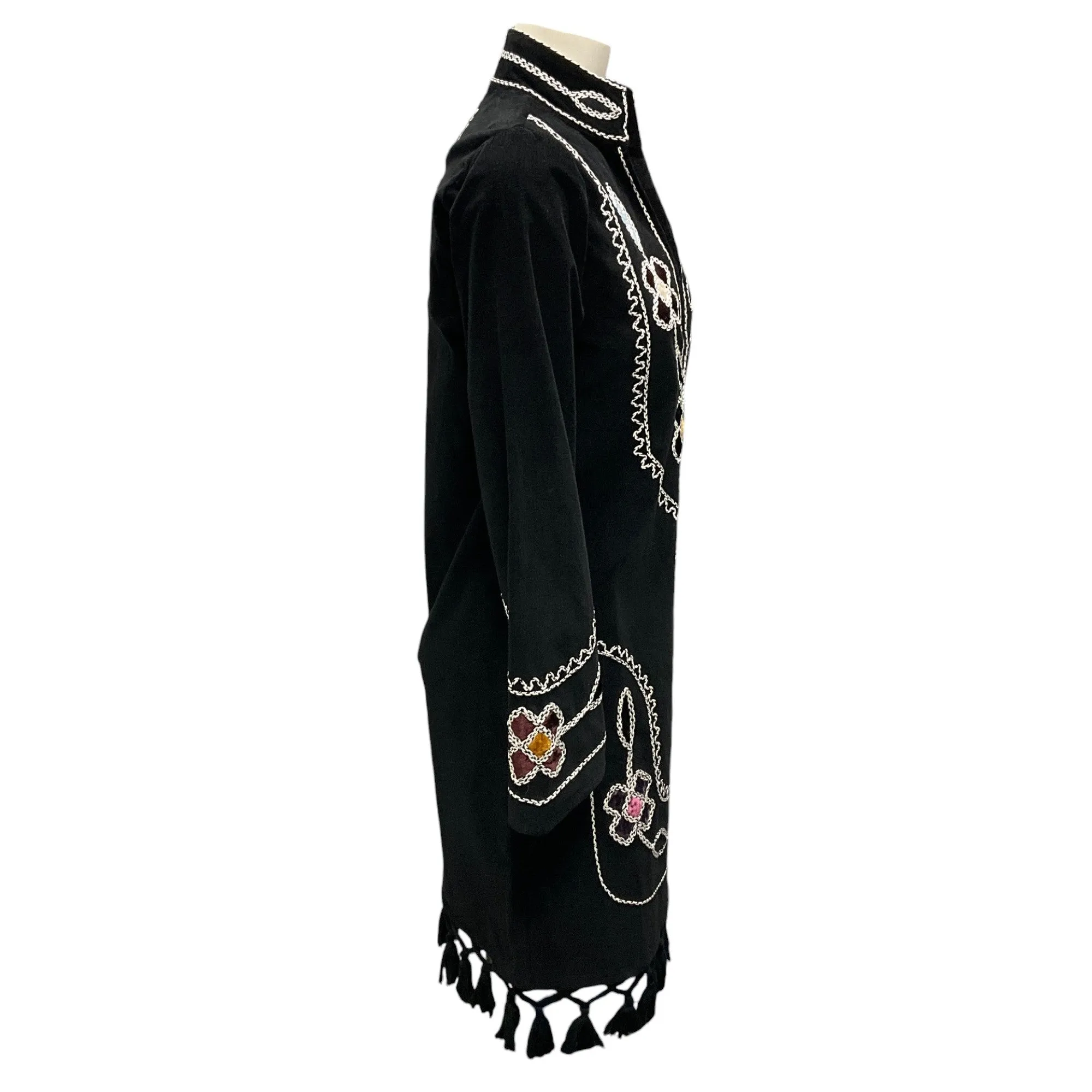 Figue Black Multi Embroidered Catalina Dress