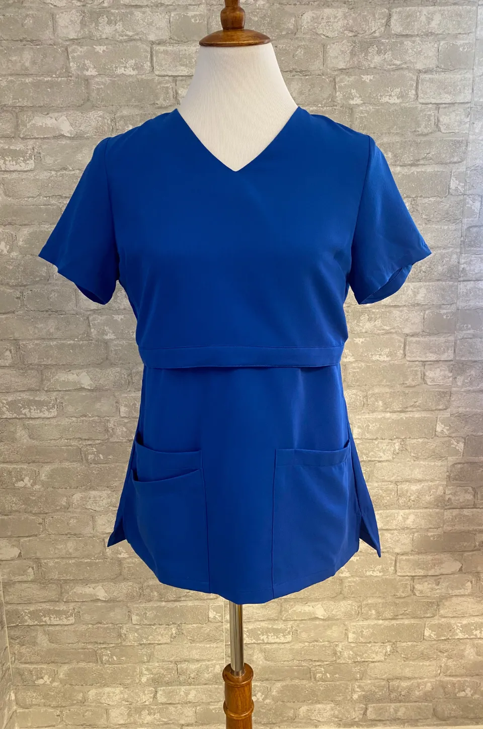 Nursing Scrubs Top For Breastfeeding - Royal Blue