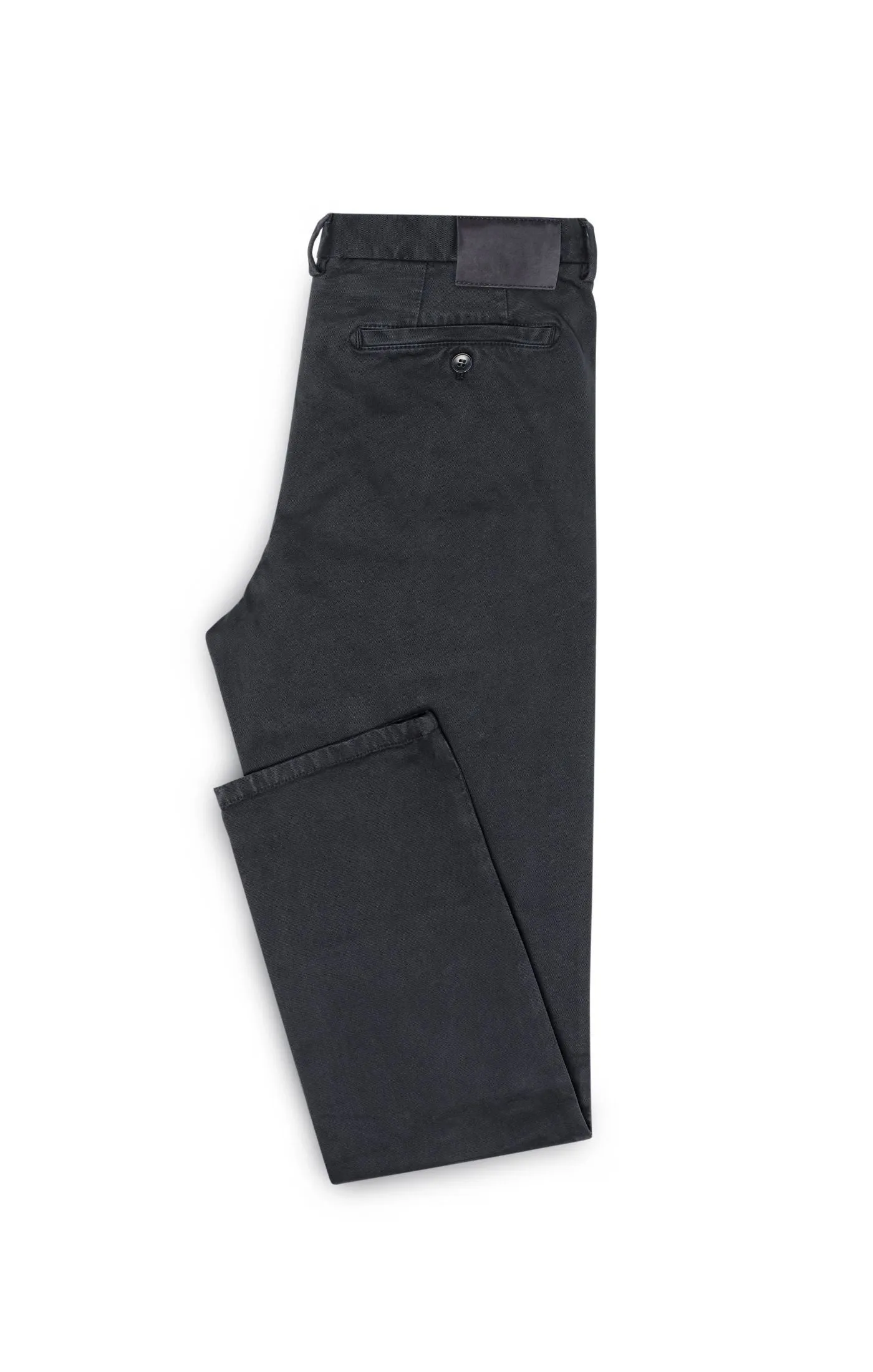 Olimpias Cotton Dark Grey Garment Dyed Stretch Broken Twill