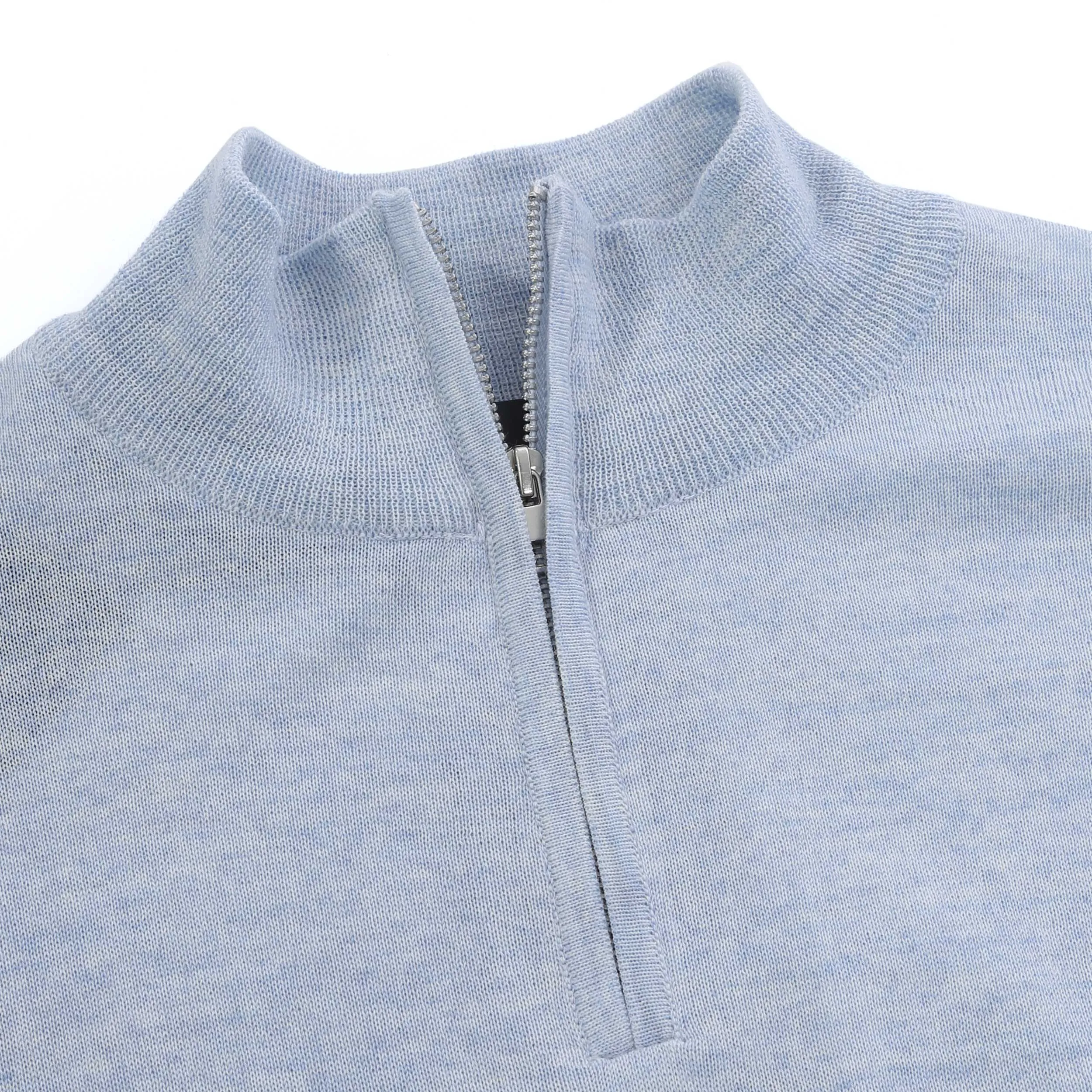 Oliver Sweeney Curragh 1/4 Zip Knitwear in Light Blue