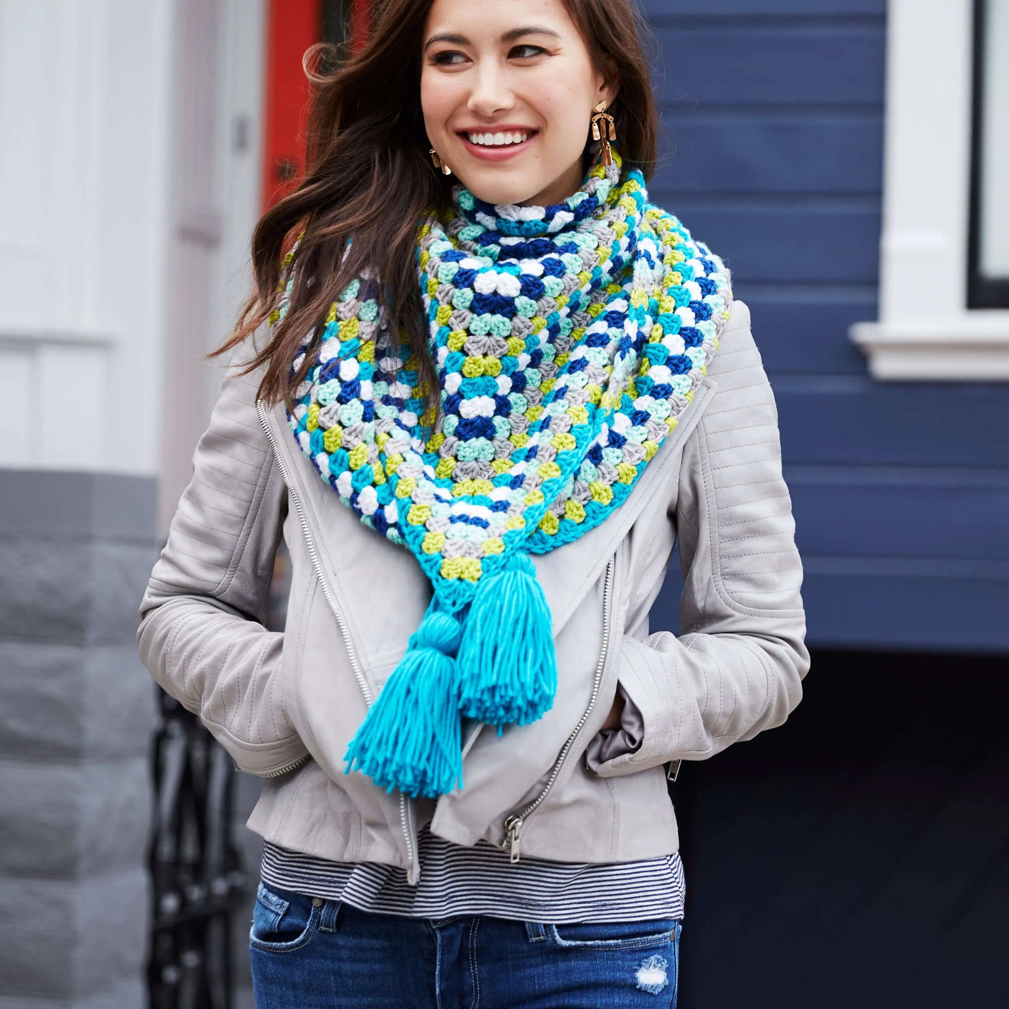 Red Heart Crochet Shivering Chic Shawl