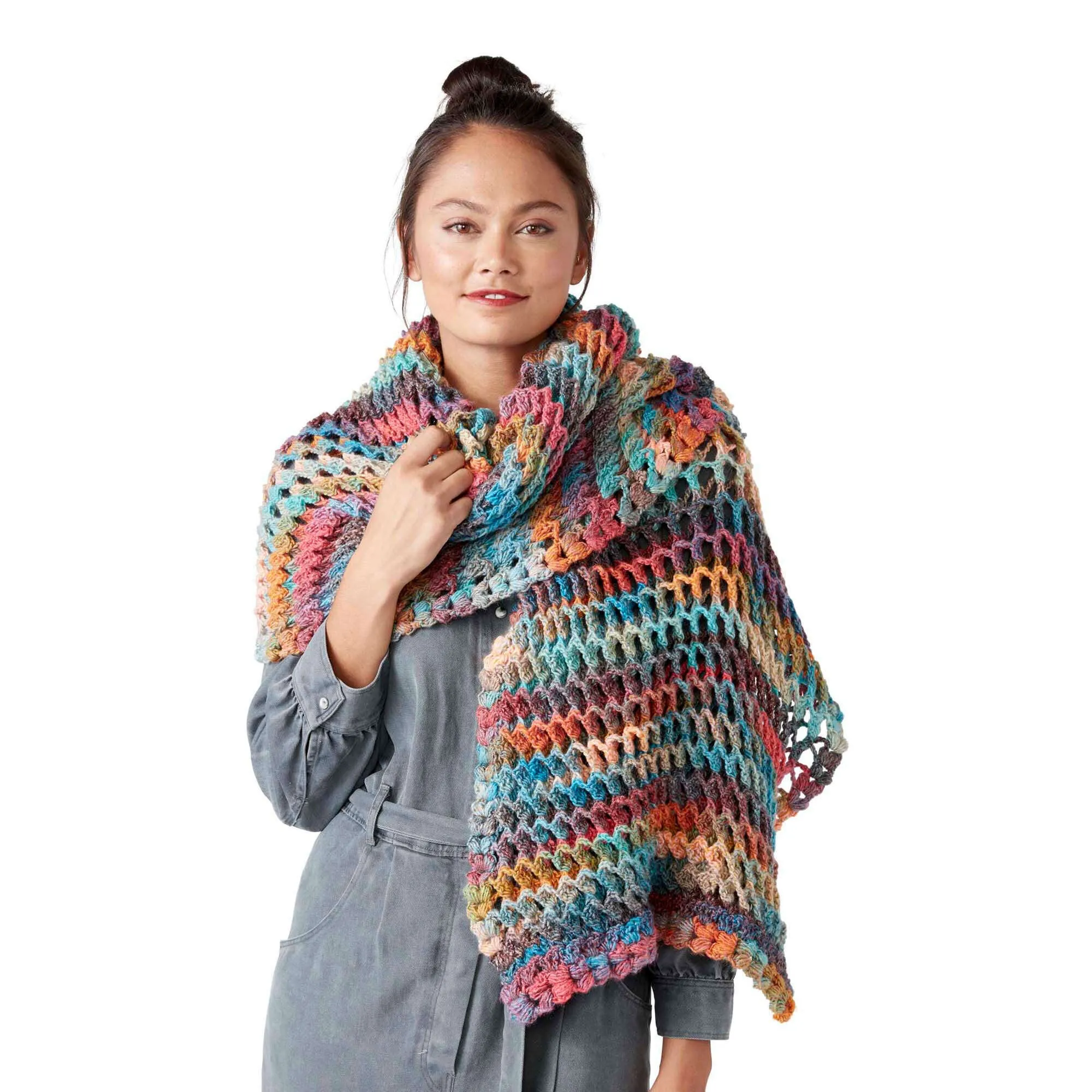 Red Heart Turkish Stitch Crochet Shawl