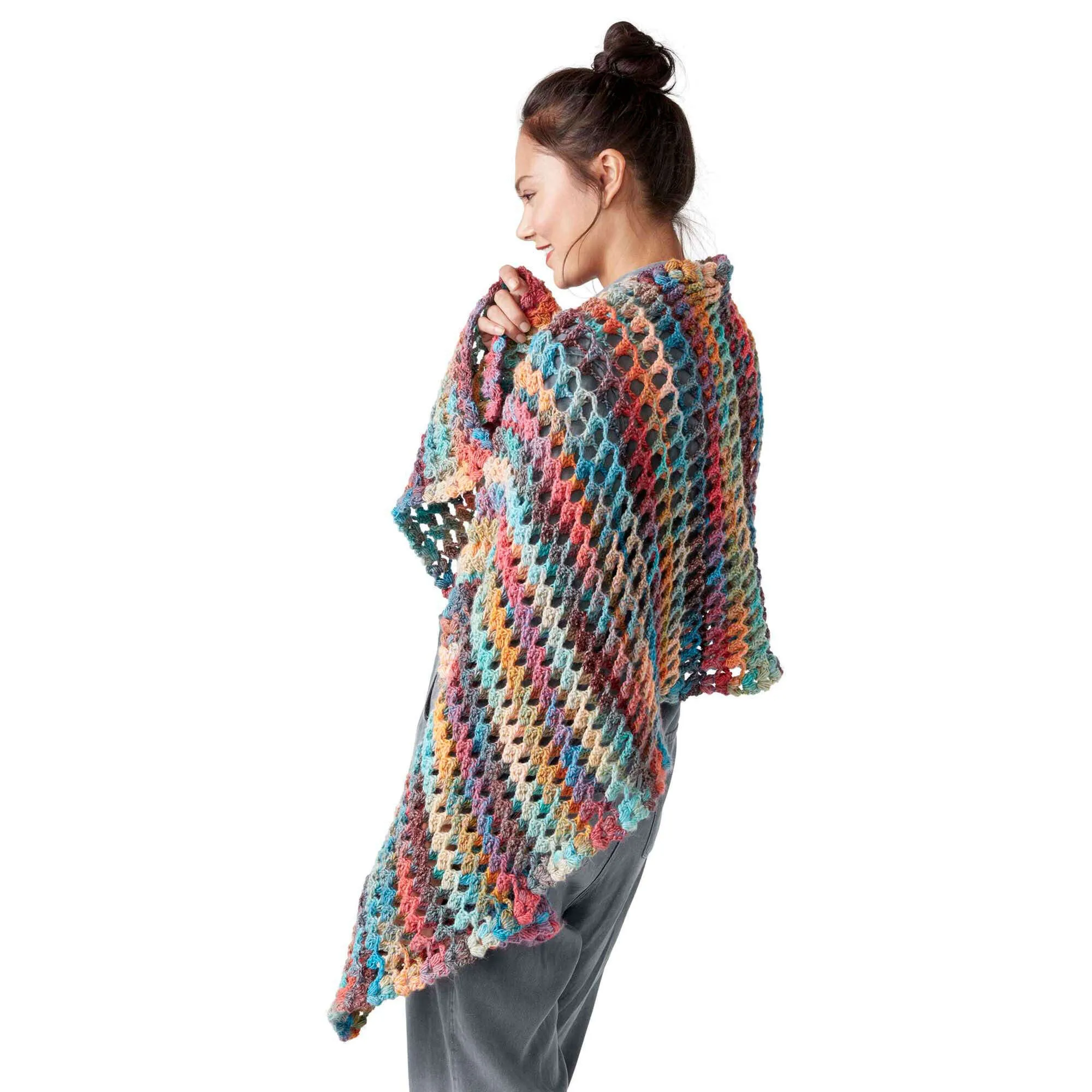 Red Heart Turkish Stitch Crochet Shawl