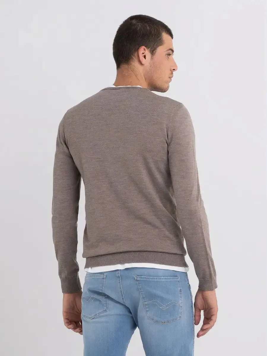 REPLAY PULLOVER AUS MERINO-SCHURWOLLE MIT RUNDHALSAUSSCHNITT UK3080