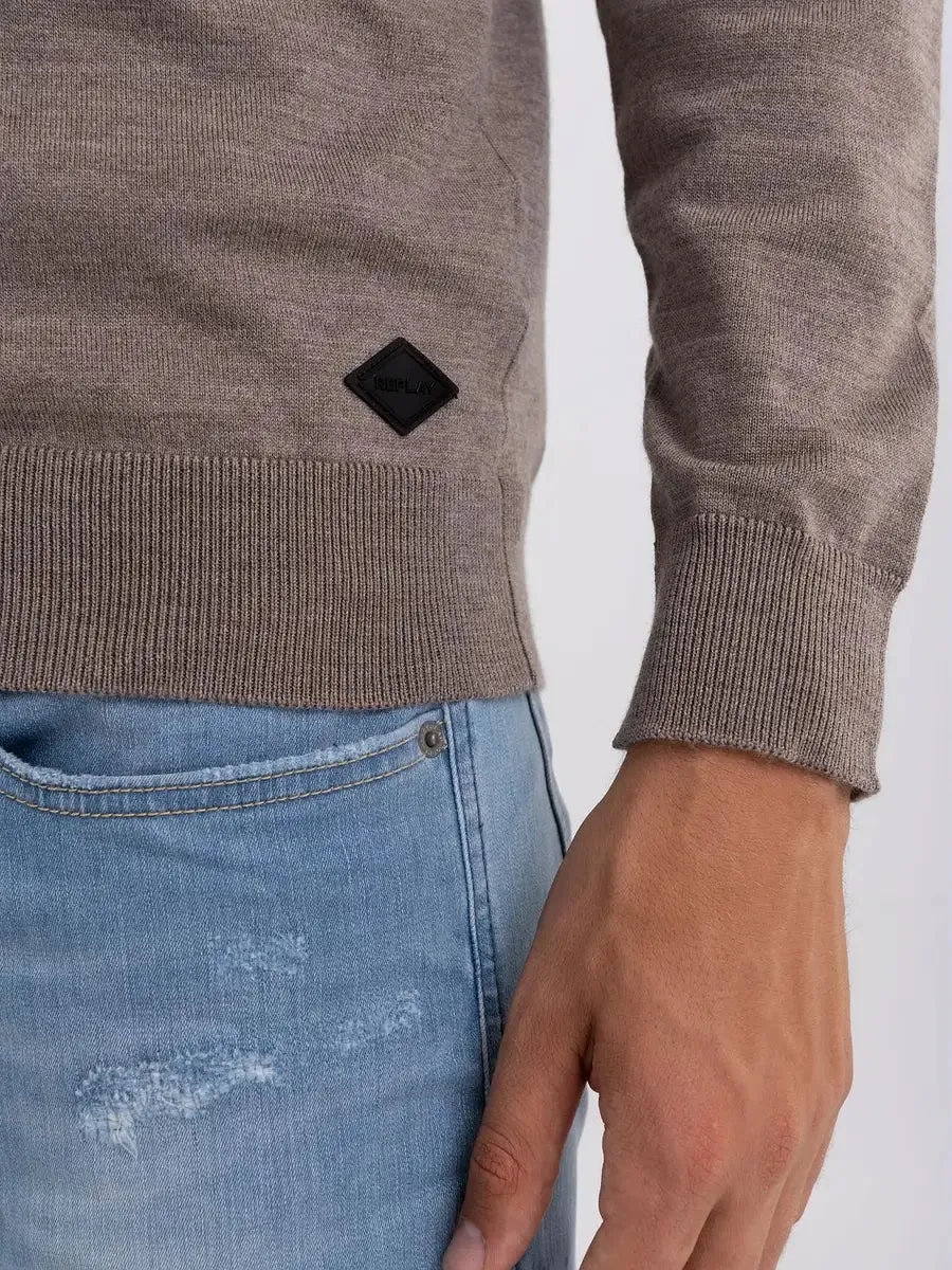 REPLAY PULLOVER AUS MERINO-SCHURWOLLE MIT RUNDHALSAUSSCHNITT UK3080
