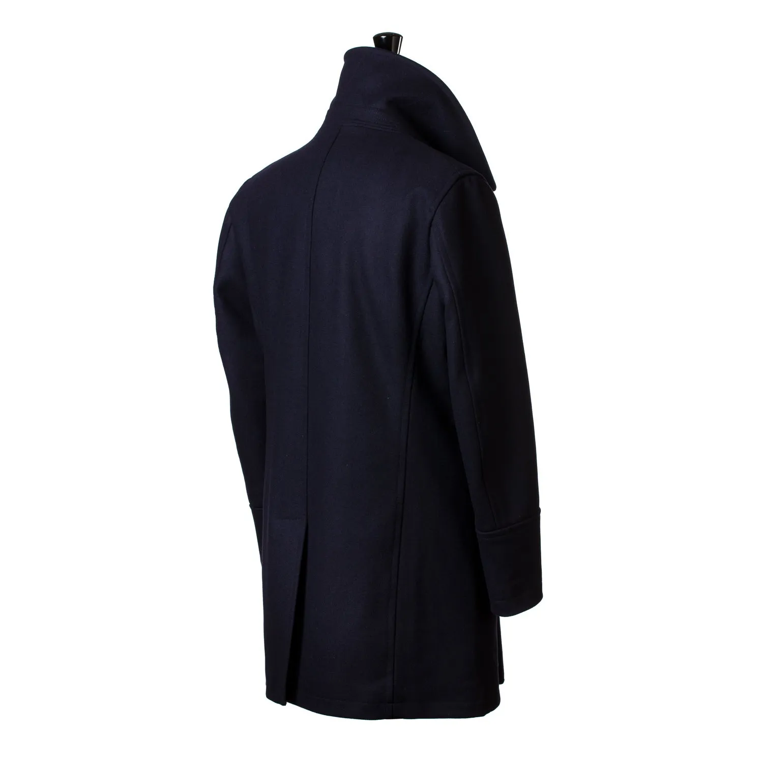 Sealup x MJ: Dunkelblauer Long-Peacoat "Genova" aus reiner Wolle - Iconic Sealup