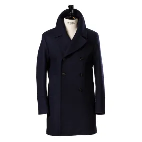 Sealup x MJ: Dunkelblauer Long-Peacoat "Genova" aus reiner Wolle - Iconic Sealup