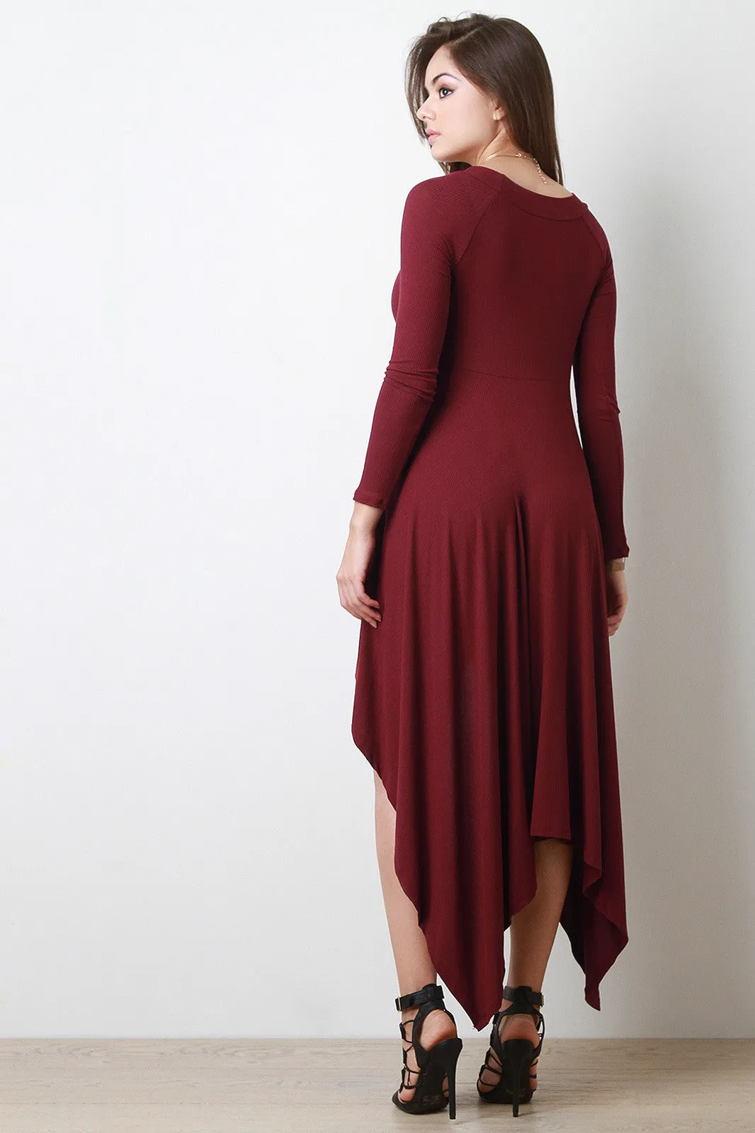 Sharkbite High Low  Maxi Dress