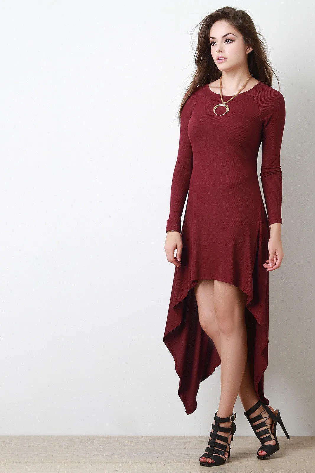 Sharkbite High Low  Maxi Dress
