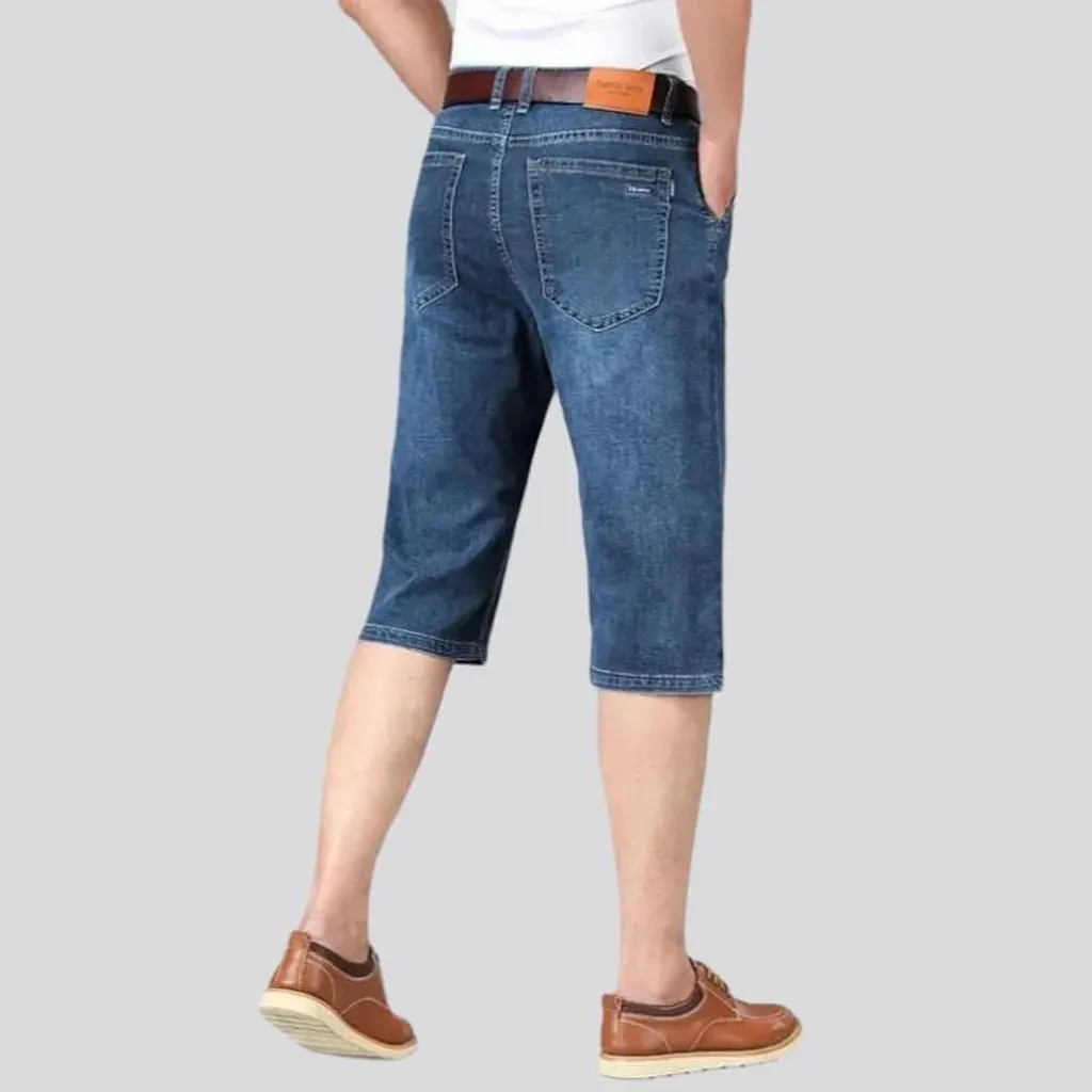 Straight sanded jeans shorts