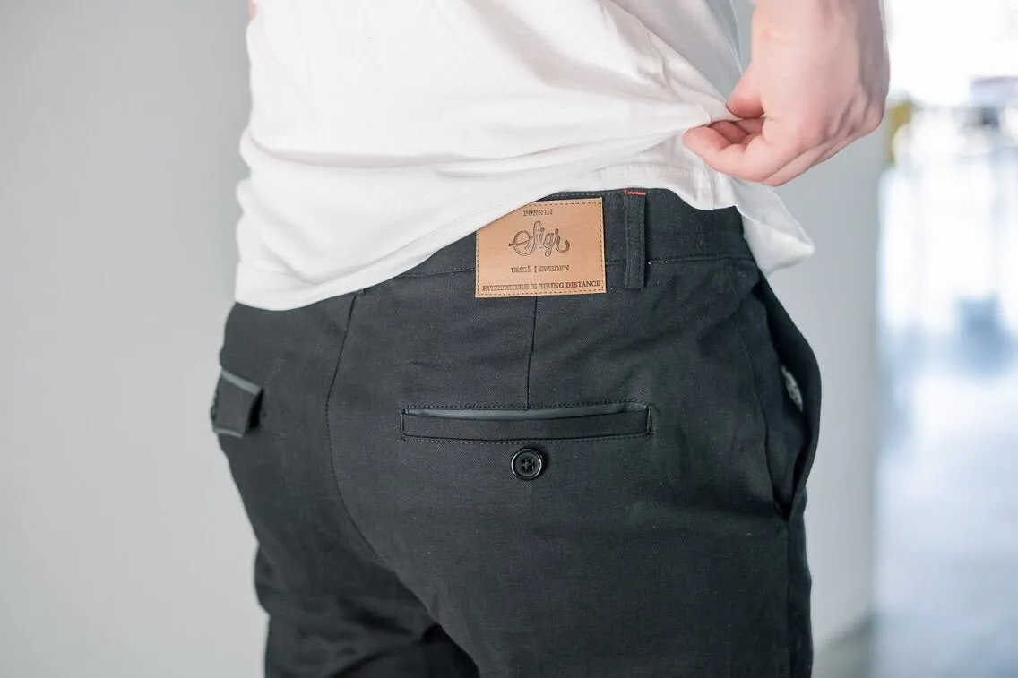 Strandvägen Men's Black Cycling Chino Shorts
