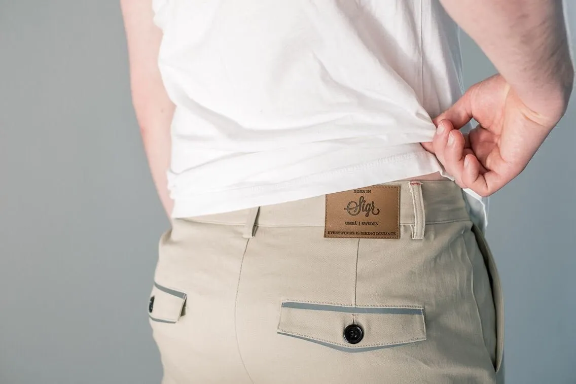 Strandvägen Men's Khaki Cycling Chino Shorts