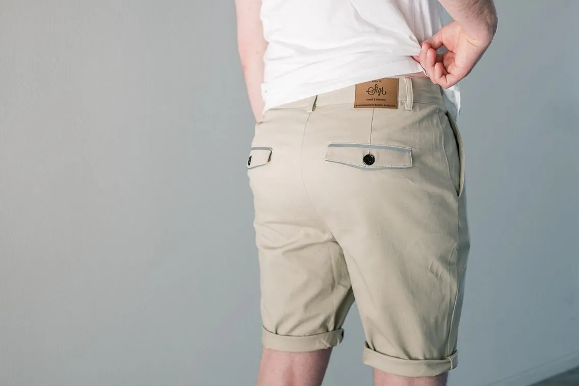 Strandvägen Men's Khaki Cycling Chino Shorts