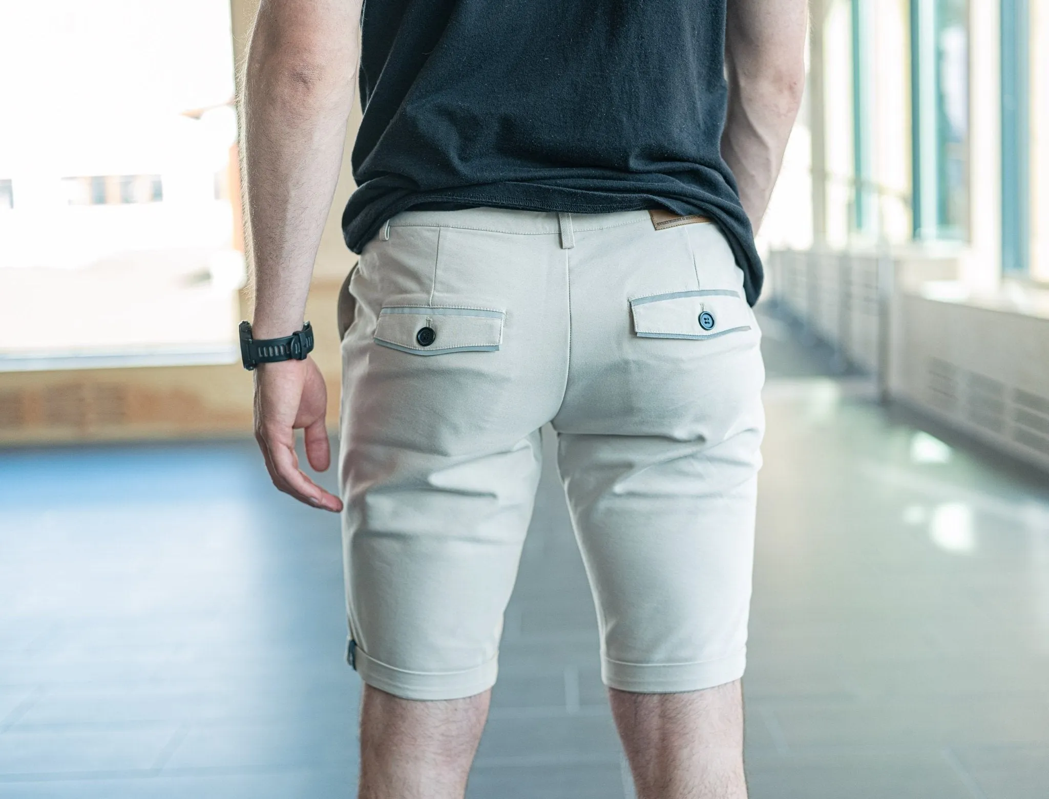 Strandvägen Men's Khaki Cycling Chino Shorts