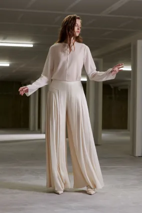 The 10th Anniversary Pleated Pant in Satin Crepon