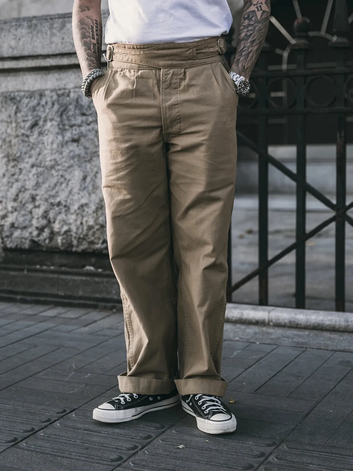 Vintage UK Army Military Trouser for Men - Khaki Olive