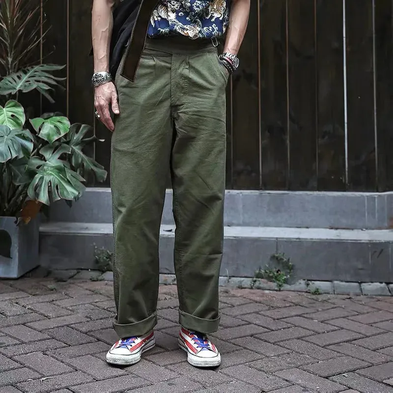 Vintage UK Army Military Trouser for Men - Khaki Olive
